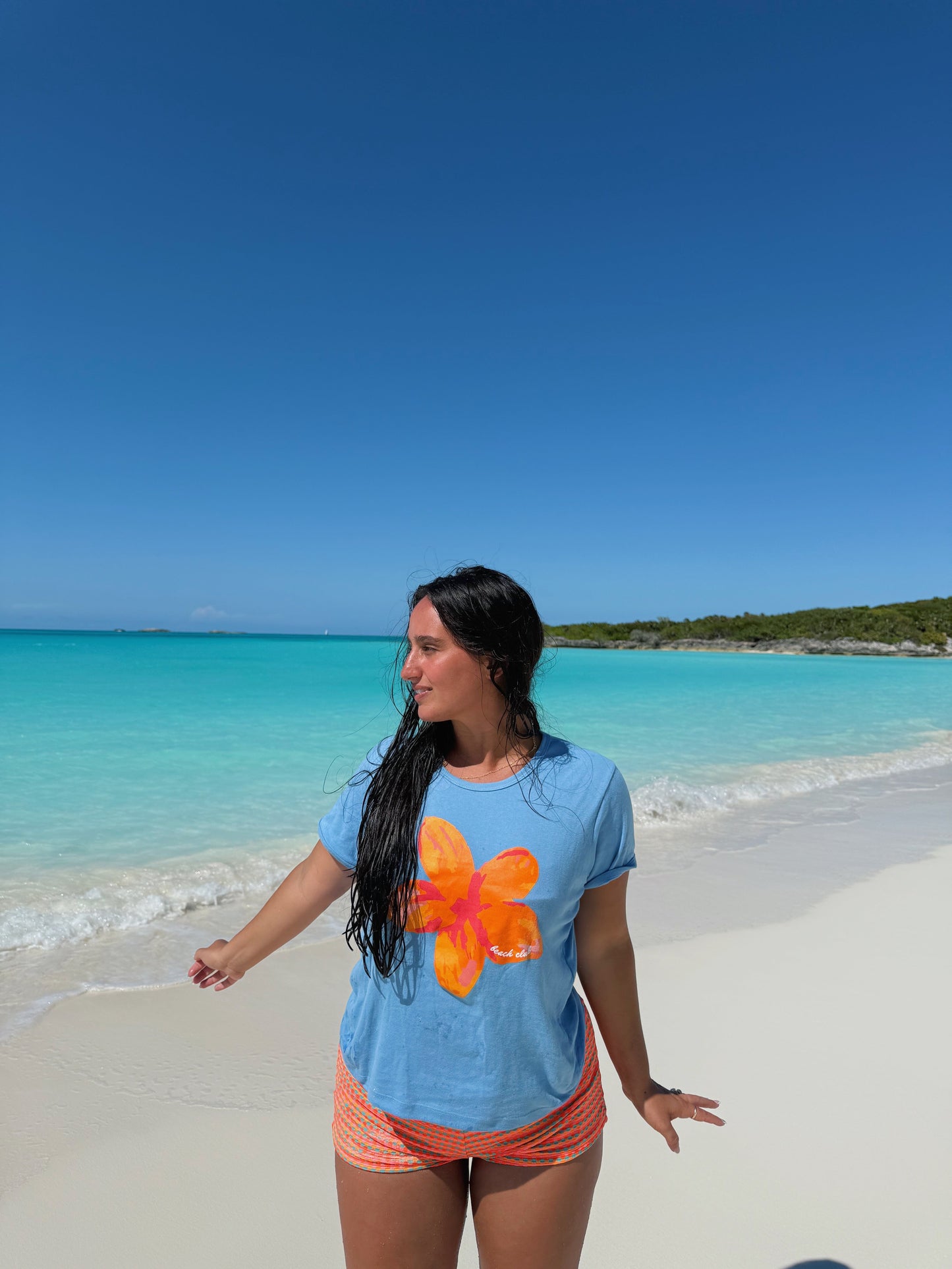 Bahama Blue Flower Tee