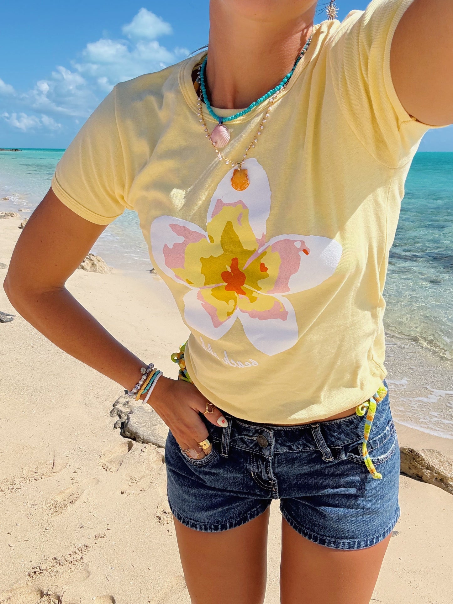 Plumeria Yellow Flower Tee