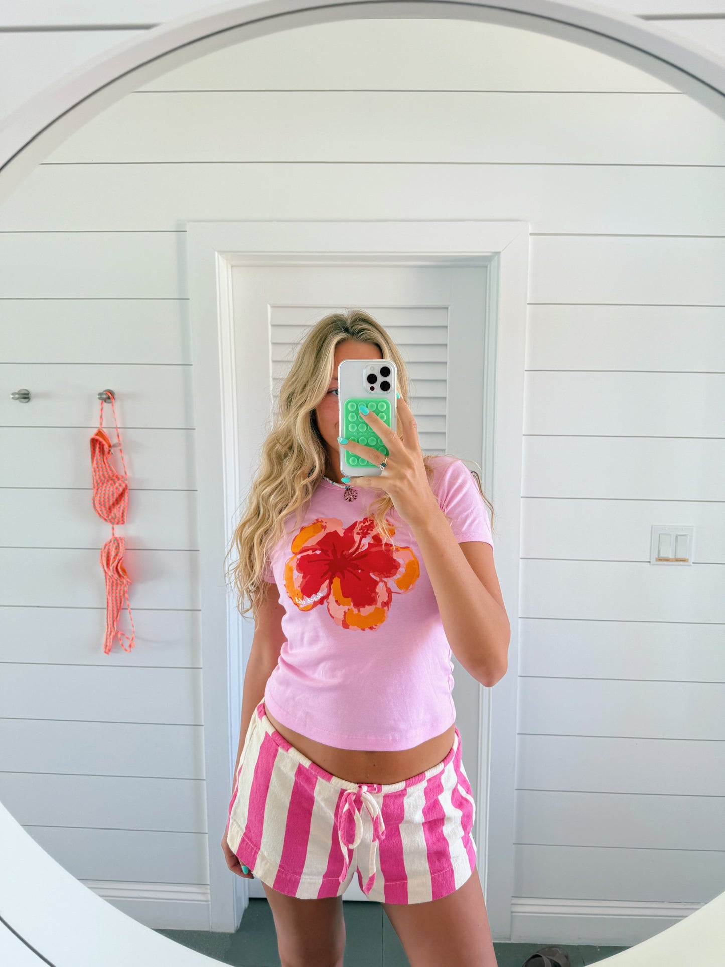 Hibiscus Pink Flower Tee